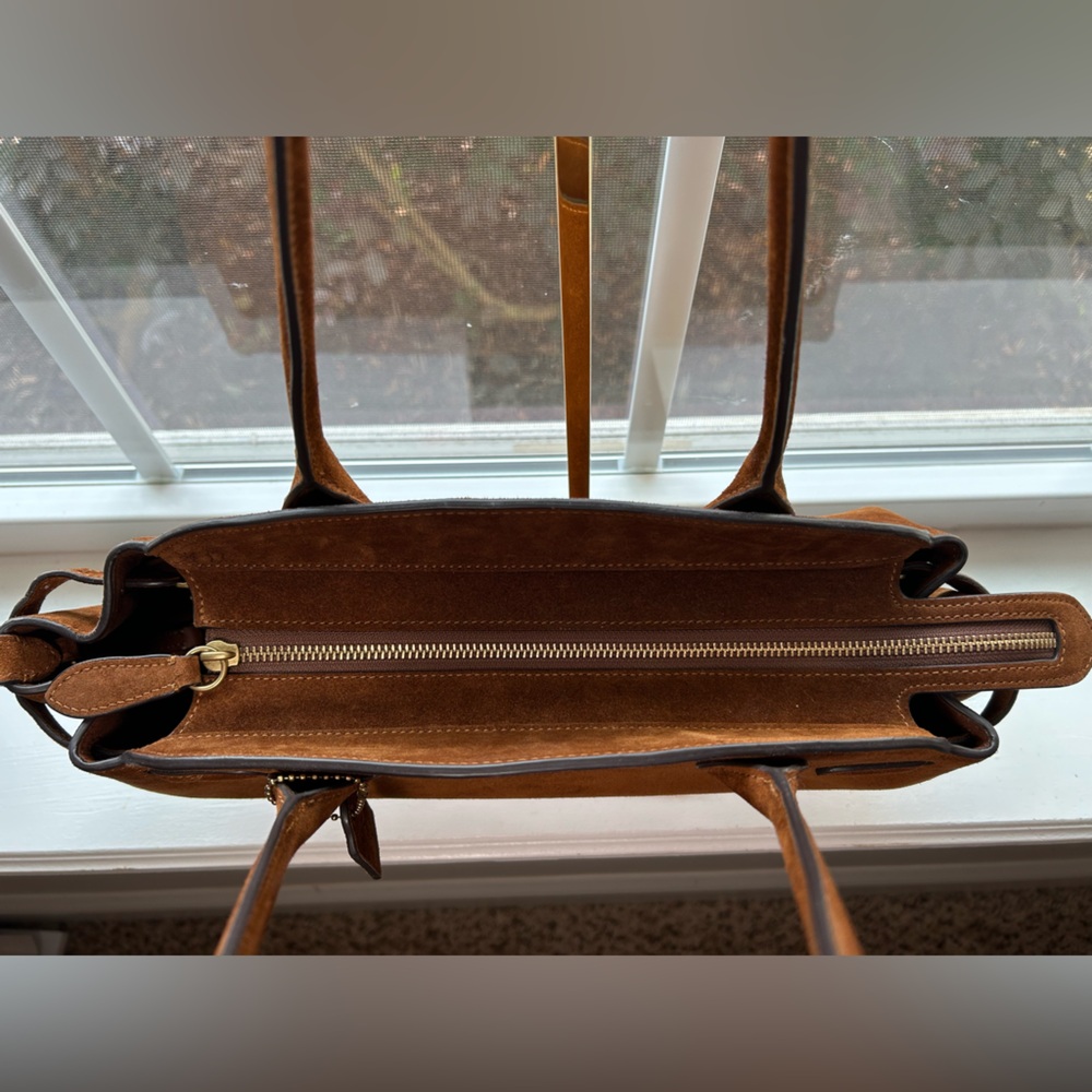 NWOT🌸COACH Empire 34 Carryall Suede Shoulder Handle Bag in “Warm Brown” - Picture 8 of 15